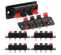 LALADEFIEE Connecteurs de Bornes Transfert Signal 6pcs pour Haut-parleurs Stéréo Bornier à 4 Voies en Abs et Cuivre pour D'enceintes et Caissons de Basse