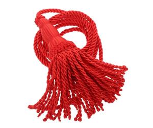 LALADEFIEE Cordon Tressé - Poignet Stable et Design Mode Rouge Pompon pour Trompette et Bugle - Corde Artisanale en Polyester pour Concerts et Fanfares