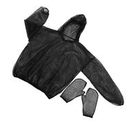 LALADEFIEE Costume Anti-insectes Noir en Polyester pour Camping avec Protection Complète et Pratique pour Voyage, pour Apiculture et Extérieur, 1 Set