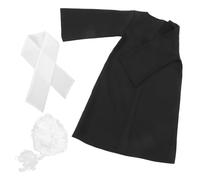 LALADEFIEE Costume de Juge Garçon et Filles Postiche en Polyester Respirant Taille L pour 120-130 CM Tenue de Juge-Avocat pour Jeu de Rôle Éducatif et Déguisement Professionnel