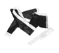 LALADEFIEE Costume Garçon Fille Boxeur Noir Robe et Short Doux Respirant pour Photos Tenue Photo Garçon Fille pour Séance Studio