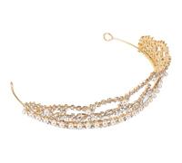 LALADEFIEE Couronne de Mariée Vintage en Strass et Perles, Accessoire de Coiffure Baroque Élégant pour Mariage et Fête, Diadème Décoratif Hypoallergénique pour Femme et Fille