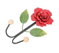 LALADEFIEE Crochet Mural Forme de Rose Rouge Crochet Adhésif Mural pour Rangement Clé et Vêtements Patère Décorative pour Salle de Bain et Cuisine Support Compact et Résistant
