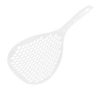 LALADEFIEE Cuillère Passoire en Plastique Blanc avec Long Manche Cuisine, Écumoire Anti-glisse pour Cuisson et Égouttage des Pâtes