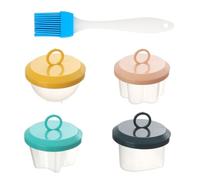 LALADEFIEE Cuiseur à Œufs Vapeur Micro-ondes, Moules à Œufs en Silicone Résistant la Chaleur, Set de 4 Pinceau, pour Bébé Cuisine Maison, Cuisson Rapide et Facile Couleur Aléatoire