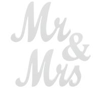 LALADEFIEE Décoration Mariage Champêtre en MDF Blanc Mr Mrs, Lettres Autoportantes pour Décoration de Table, Ornement pour Anniversaire et Fête la Maison