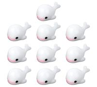LALADEFIEE Décorations en Résine Baleine Blanche 10 Pièces, Miniatures 2 Cm, Ornement Cartoon Micro-paysager pour Décoration Intérieure Maison Bureau, Accessoires Créatifs Décor Aquarium