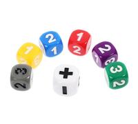 LALADEFIEE Dés d'apprentissage Mathématiques pour Garçon et Filles Lot de 7 Acrylique Chiffres et Symboles Outil Pédagogique Utilisation en Classe Maison Fête Jeux de Table