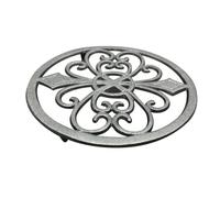 LALADEFIEE Dessous de Plat Fonte Rond Décor Vintage sous-Plat Épais Fonte pour Protection Chaleur et Antidérapant Tapis Isolant Décor Époque pour Cuisine et Table à Manger Noire