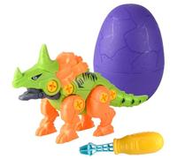 LALADEFIEE DIY Dinosaure à Monter et Démonter Plastique Puzzle Œuf de Dinosaure Educatif pour Garçon Fille Développement Motricité et Coordination Main-Oeil Cadeau Couleur Couleur Aléatoire