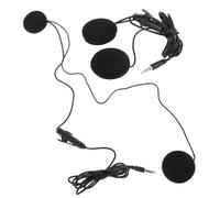 LALADEFIEE Écouteurs pour Casque Moto Microphone, Pack 2 Pièces Noirs, Design Ergonomique, Plastique et Acier, Compatible GPS et Communication en Conduite