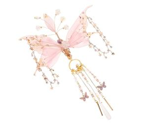 LALADEFIEE Élégante Pince à Cheveux Chinoise avec Pompons Flottants Accessoire Léger et Polyvalent pour Femmes Coiffure Traditionnelle et Costumes de Fées