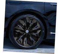 LALADEFIEE Enjoliveur de Moyeu Noir pour Voiture Couvre-moyeu Protecteur Résistant Aux Chocs Installation Rapide Décoration Extérieure pour Conduite Urbaine et Campagne