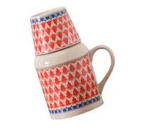 LALADEFIEE Ensemble Bouilloire en Céramique Robuste 800 Ml et Tasse Assortie 250 Ml Vintage avec Anse Service à Thé pour Boissons Chaudes et Froides Maison et Bureau