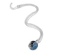 LALADEFIEE Ensemble de 2 Colliers Pendentifs Yin Yang en Alliage Motif Tai Chi Bagua Montagne et Mer Bijoux Assortis pour Couples et Amies Présent Symbolique pour Toutes Occasions