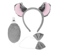 LALADEFIEE Ensemble de Déguisement Koala 3 Pièces Serrage-Tête Oreilles de Koala Ajustable Accessoires Cosplay pour Adultes et Adolescents Halloween Noël et Fêtes à Thème Animalier