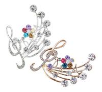 LALADEFIEE Épingle Musicale en Alliage Scintillante pour Femme, Lot de 2 Pièces, Accessoire Polyvalent et Pratique pour Robe de Soirée et Mariage
