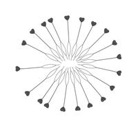 LALADEFIEE Épingles à Cheveux Outil Multifonctionnel Lot de 20 de Cœur en Plastique Noir pour Tresser et Charger des Perles, Accessoire Stylé pour Coiffure pour Coiffage