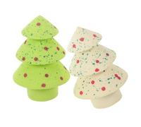 LALADEFIEE Éponge à Maquillage Noël Étoile Pailletée 2 Pièces Étui Non Latex Multifonction pour Fond de Teint Liquide et Poudre Douce et Hypoallergénique Visage et Présent Fêtes