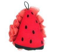 LALADEFIEE Éponge de Bain Cartoon Exfoliante Luffa avec Lanière Portable et Légère Nettoyage pour Peau Accessoire Bain Original Forme de Pastèque Rouge