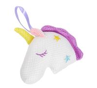 LALADEFIEE Éponge de Exfoliante Maille Blanche Forme de Licorne pour Corps Doux Adaptée Femmes Hommes et Mousse Riche sans Irritation