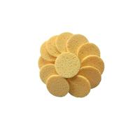 LALADEFIEE Éponge Démaquillante Visage 20 Pièces Ronde 80x8 Mm en Cellulose Douce Exfoliante pour Peau Sensible Usage Quotidien et Voyage Couleur Chair
