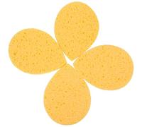 LALADEFIEE Éponge Démaquillante Visage en Cellulose 4pcs Jaune, Éponge Exfoliante Pratique en Pulpe de Bois pour Enlever L'excès de Sébum et Hydrater la Peau
