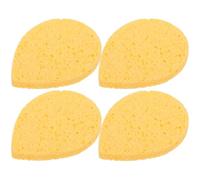 LALADEFIEE Éponge Faciale Compacte Jaune en Pâte de Bois 4pcs pour Démaquillant Visage Pratique et Gommage Facial Réutilisable Éliminant L'excès de Sébum