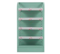 LALADEFIEE Étagère Miniature de Supermarché Verte, Meuble de Rangement Multi-Niveaux en Plastique, Modèle Réduit pour Maison de Poupée, Accessoire Éducatif pour Garçon et Filles, D’Imitation