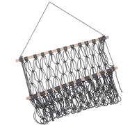 LALADEFIEE Étagère Murale en Macramé pour Chambre D’Garçon et Filles Hamac Suspendu en Corde de Coton Gris Rangement Décoratif pour Peluches et Livres Support Tissé à Pompons Accessoire