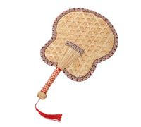 LALADEFIEE Éventail Chinois à L'ancienne en Paille de Blé Léger et Polyvalent, Éventail Tissé Main Charme Classique pour Événements en Plein Air et Décoration Intérieure