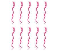 LALADEFIEE Extensions de Cheveux à Clipser Longues Bou s sans Odeur en Fil Haute Température Rose, 10 Pièces pour Usage Quotidien et Club, sans Nœuds