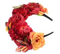 LALADEFIEE Fascinator Fleurs Simulées Avec Accessoire De Tête Pour Soirées Thèmes Halloween Et Tea Party Élégante Couronne Fleurie Pour Femmes Et Filles