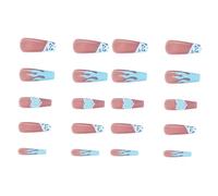 LALADEFIEE Faux Ongles Détachables Transparents Boîte 24 Pièces Colle Capsules Couverture Complète Nails Art pour Usage Professionnel et Maison