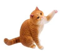 LALADEFIEE Figurine British Shorthair Chat Mignon pour Bureau, Modèle de Chat Orange Moyen, Ornement Décoratif de Table, Jouet Éducatif pour Garçon et Filles, Collection Unique,