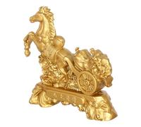 LALADEFIEE Figurine Cheval en Alliage Doré Amulette 2026 Nouvel an Chinois Décoration Créative pour Bureaux et Salons Attire Richesse et Énergie Positive