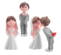 LALADEFIEE Figurine de couple de mariés pour décorer un gâteau, Figurines de mariés, 2 Pairs, PVC, décoration de gâteau de mariage, pour outdoor weddings