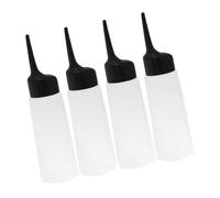 LALADEFIEE Flacons Applicateurs de Coloration Capillaire Embout Incliné et Corps Transparent Bouteilles Vides Réutilisables 4pcs en Plastique pour Application Précise à Domicile