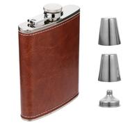 LALADEFIEE Flasque de Poche Acier Inoxydable avec Entonnoir Compacte et Portable pour Whisky Coffret Cadeau Vintage pour Activités Extérieures Randonnée et Pique-