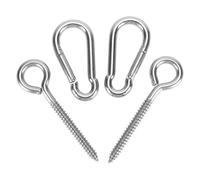 LALADEFIEE Kit de 4 Crochets de Fixation Solution d'ancrage Super Résistante en Acier Inoxydable Argenté pour Chaise Suspendue pour Usage Intérieur et Extérieur