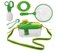 LALADEFIEE Kit de Capture d'Insectes pour Garçon et Filles Coffret d'Aventure 5 Pièces Boîte d'Observation Transparente Pince à Épiler et Loupe Éducatif pour Exploration en Plein Air