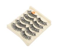LALADEFIEE Kit de faux cils pour femmes 5 paires de cils épais naturels pailletés longs et recourbés pour le maquillage de scène et de fête