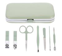 LALADEFIEE Kit de Manucure Multifonction 7 Pièces en Acier Inoxydable Vert Matcha Ensemble Portable pour Pédicure et Soins des Ongles Accessoire Léger et Ergonomique pour Usage Quotidien