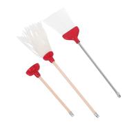LALADEFIEE Kit De Nettoyage Miniature 3 Pièces pour Maison De Poupée - Ensemble Balai Et Serpillière Réaliste avec Ventouse pour Toilettes, Mini Accessoires pour Salle De Bain Et Buanderie