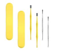 LALADEFIEE Kit de Retrait de Cérumen Portable avec Boîte de Rangement 4pcs avec Double Embout en Acier Inoxydable et Silicone, Design Spiralé, Surface Lisse pour Usage Personnel et
