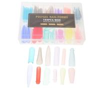 LALADEFIEE Kit D'extension D'ongles en Plastique Facile à Appliquer et Retirer 144pcs Formes Carrée et Cercueil pour Manucure DIY à Domicile ou Salon