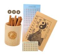 LALADEFIEE Kit Divination Chinois Complet avec Bâtons Bambou Lisses et Seau Outil Compact pour Pratique Tai Chi Jeu Divinatoire et Décoration pour Débutants et Tirage