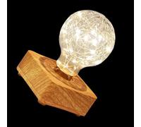 LALADEFIEE Lampe de Table LED USB Rechargeable, Petite Lampe de Chevet en Bois et Verre, Lumière D’ambiance Chaude pour Chambre, Bureau et Salon, Décoration Lumineuse Créative