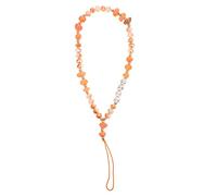 LALADEFIEE Lanière de Téléphone en Pierres de Cristal Multicolores Chaîne à Suspendre Orange Accessoire Décoratif Multifonction pour Téléphone Portable Bracelet et Porte-Clés Usage