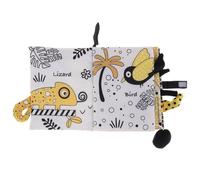 LALADEFIEE Livre en Tissu Amusant pour Nourrisson et Tout-Petit Format Compact Queue en Tissu Couleur Noir et Jaune Éveil Sensoriel et Apprentissage Animalier Éducatif Doux et Léger pour